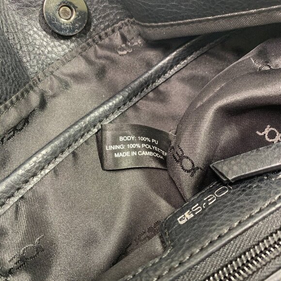 Joe's Crossbody Bag With Bracelet Top Handles Zipper Details Black Vegan Leather - Picture 10 of 10